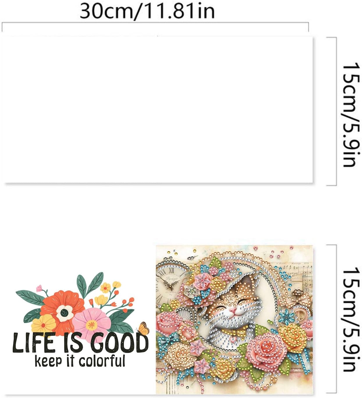 yzARTche 24 Pieces Diamond Art Painting Birthday Cards with Envelopes, DIY Diamond Art Animal Greeting Cards, Blessing Greeting Cards Kits-4PCS-C