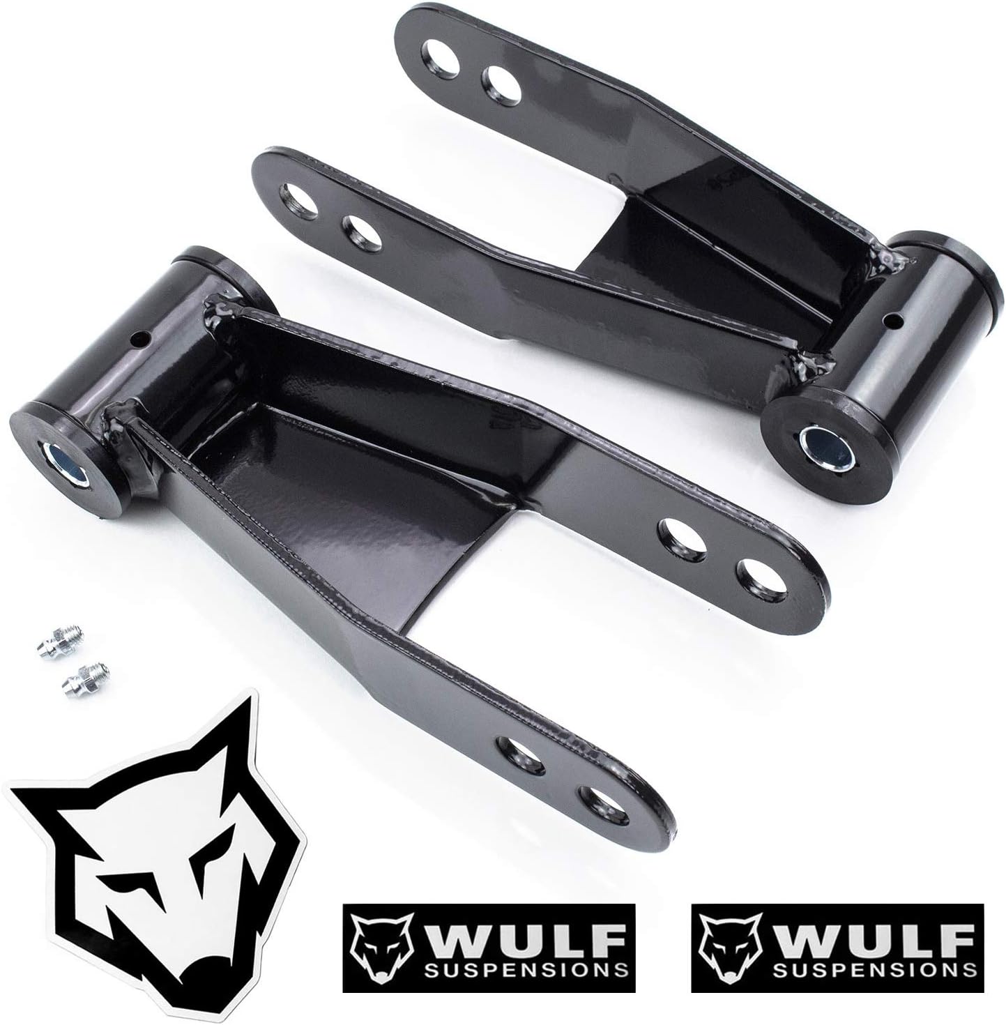 Wulf 1.5" to 2" Rear Adjustable Leveling Lowering Drop Kit Shackles 2004 to 2015 compatible with model Nissan Titan