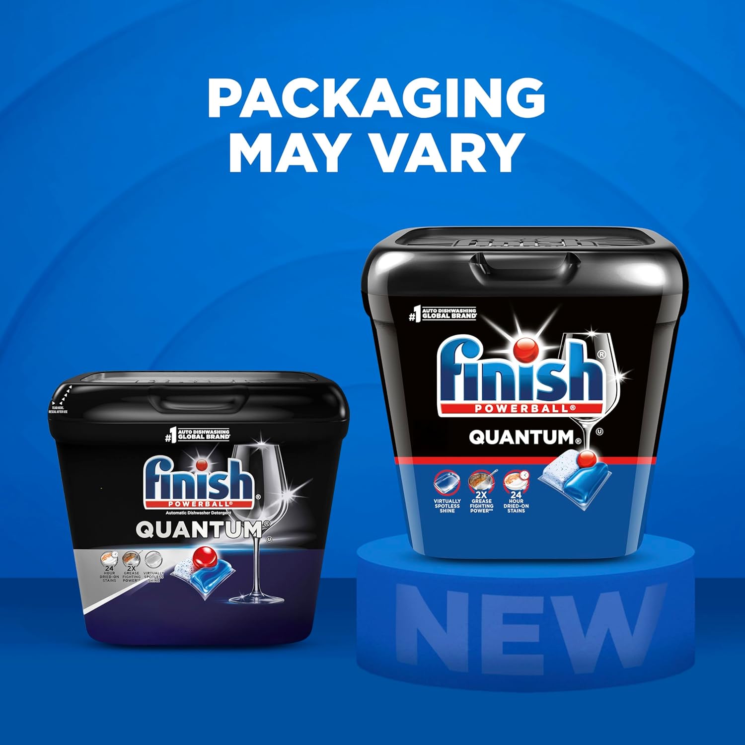 Finish Quantum Dishwasher Pods, No Pre-Rinse Dishwasher Detergent Soap Removes 24HR Dried-On Stain and Grease, Leaving a Virtually Spotless Shine, 48 Count