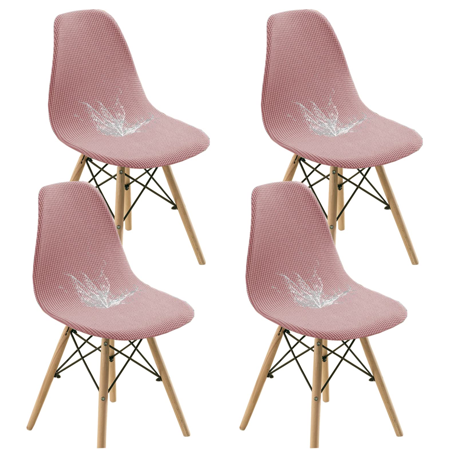 Bestenrose Water Resistant Shell Dining Chair Cover Jacquard Stretch Armless Chair Slipcovers Removable Washable Seat Cover for Kitchen Banquet Home Hotel Side Chairs Slipcover (set of 4