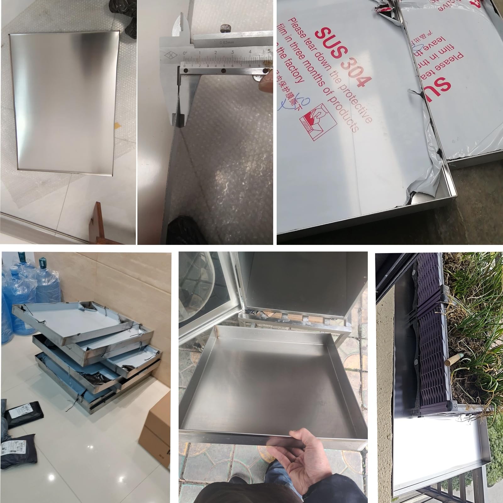 Vassoio a goccia in acciaio inossidabile 304, vassoio di raccolta del grasso resistente, adatto per grigliate, attrezzature HVAC e stuse a gas. Vassoio di raccolta rotonda spesso 1mm.Previene Le Versa