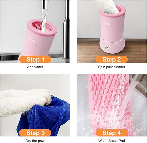 Miniatura 10 de DOGNESS Limpiador y masajeador automático de patas de perro, lavadora eléctrica para perros, taza limpiadora de patas portátil, máquina de limpieza
