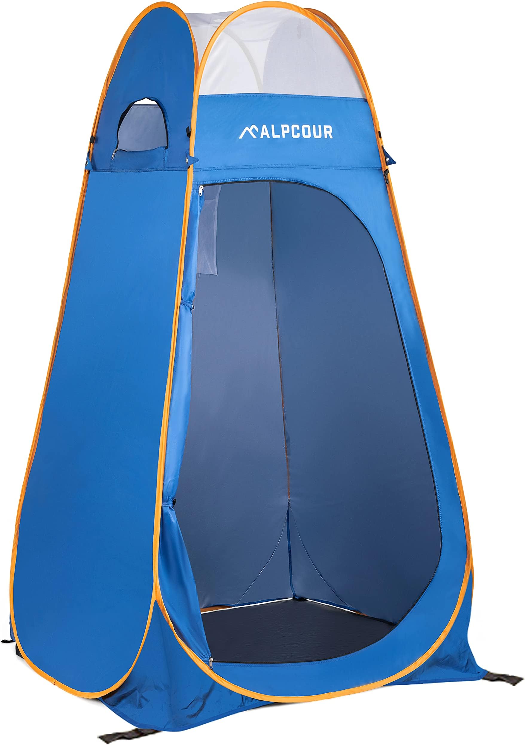 AlpcourPortable Pop Up Tent – Privacy Tent for Portable Toilet, Shower and Changing Room for Camping and Outdoors – Spacious, Extra Tall and Waterproof with Utility Accessories - Sturdy and Easy Fold