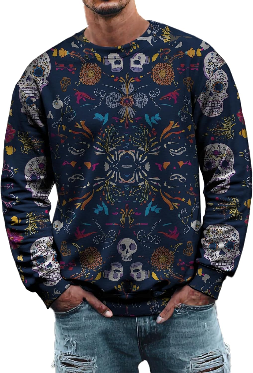 domirica Men Sweatshirts Loose Causal Crewneck Long Sleeve Classic Pullover Tops Trendy Graphic Workout T Shirts