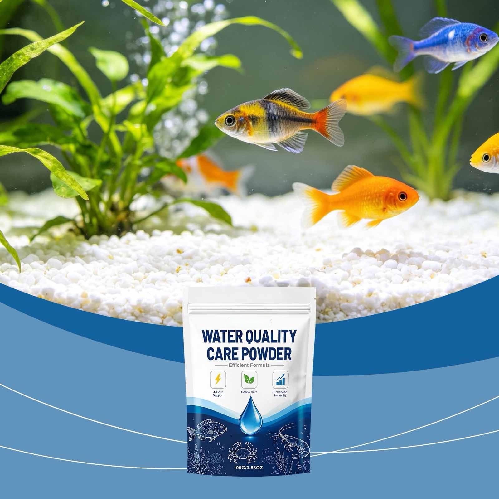 Aqua-Guardian Pro Formula Poudre pour l'entretien de l'eau des aquariums et bassins, agent de traitement de l'eau facile à utiliser, pour une eau claire au quotidien,2PCS