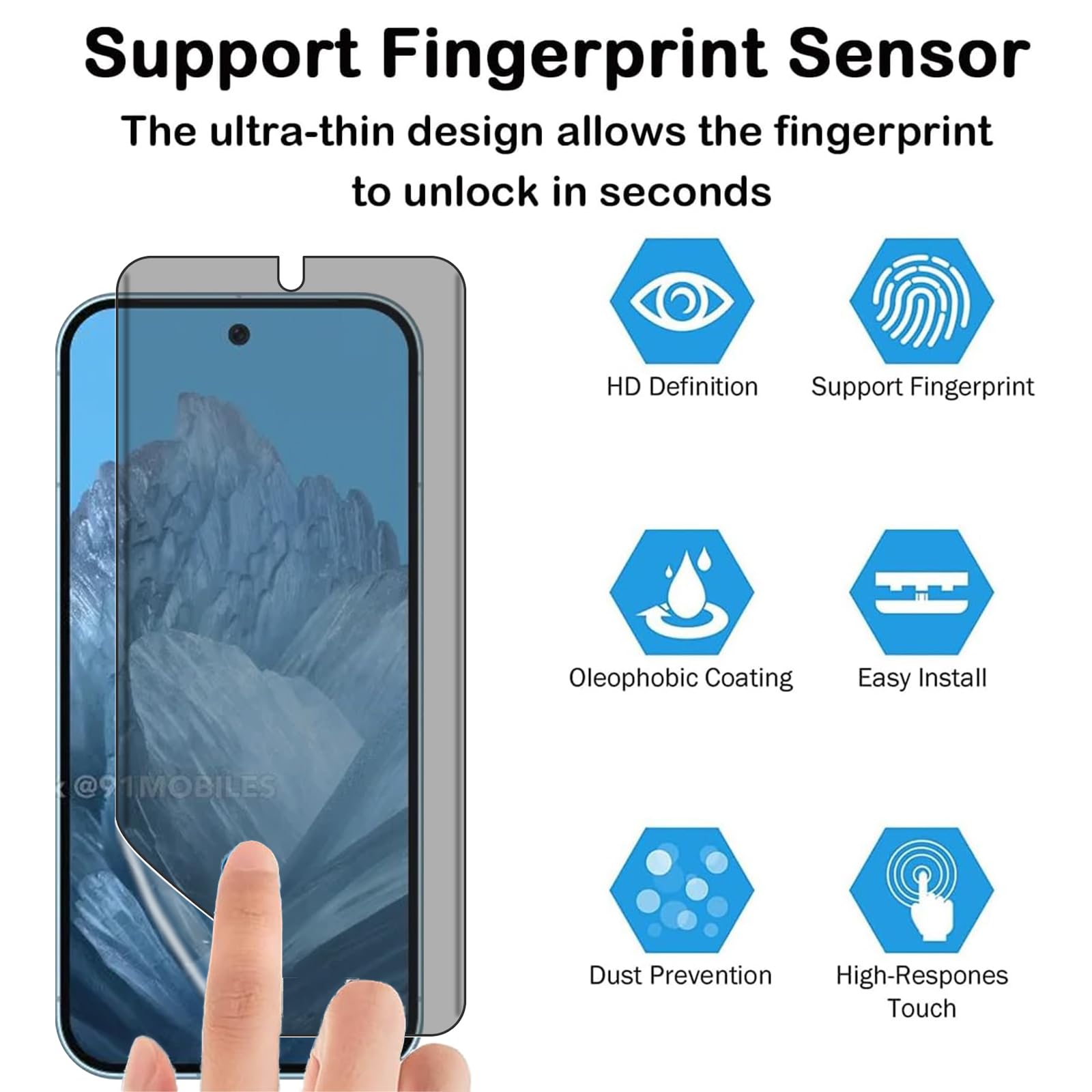 Pack 2 Protector De Pantalla Hidrogel Para Google Pixel 10 / Pixel 10 Pro - Flexible, Antihuellas, Compatible Con Lector De Huellas