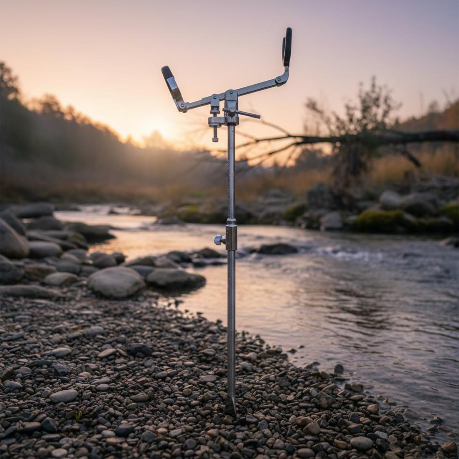 Porta Canna da Pesca Regolabile Stabile Supporto Canna in Acciaio Inox Antiruggine Attrezzatura Sportiva per Pescatori, Riva, Fiume, Lago