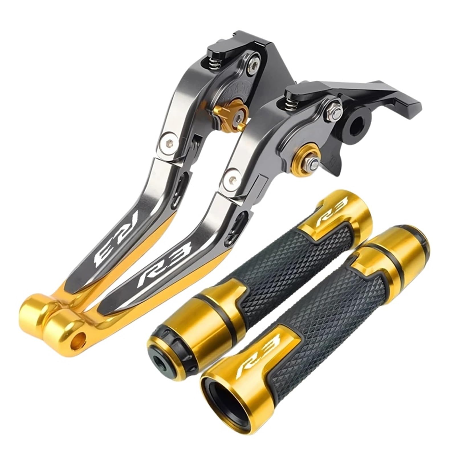 Wnftyske Yellow C Motorcycle Brake Clutch Lever Pivot Levers For Yam&Aha Yzf R3 Yzfr3 2015-2023 Yzf-R3 Brake Clutch Lever Motorcycle Adjustable Folding Levers Set