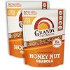 Grandy Organics Honey Nut Gluten Free Granola - Certified Organic, Non-GMO, Lower Sugar, Family Value Size 2 Pound Bags, Bulk Pack of 2