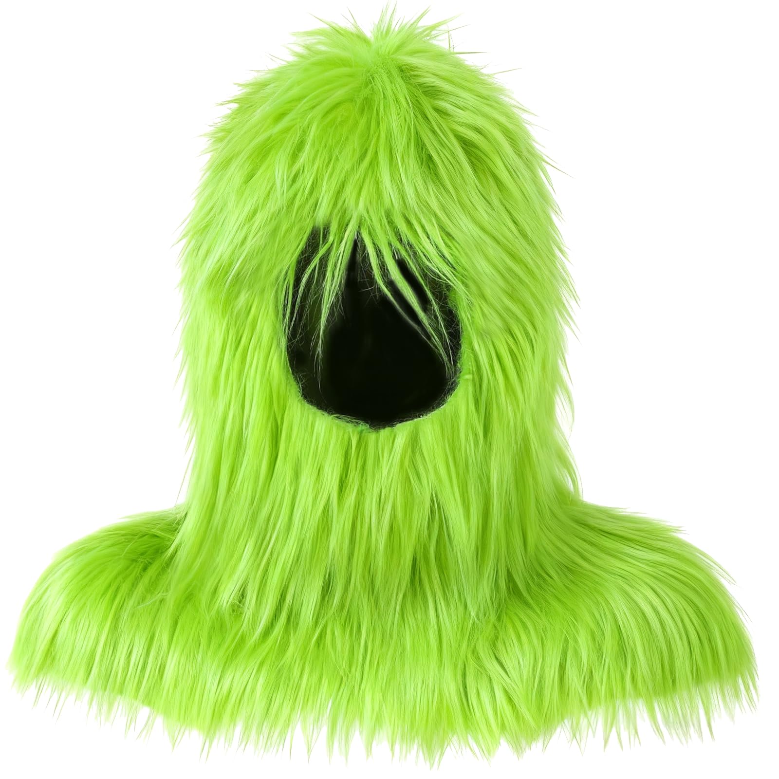 Christmas Green Big Costume Adults Teens Plush Furry Mask Halloween Cosplay