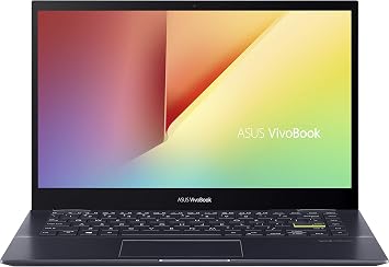 ASUSF ASUS VivoBook Flip 14 Thin and Light 2-in-1 Laptop, 14 FHD Touch Display, AMD Ryzen 5 4500U, 8GB DDR4 RAM, 256GB SSD, Glossy, Stylus, Fingerprint Reader, Windows 10 Home, Bespoke Black