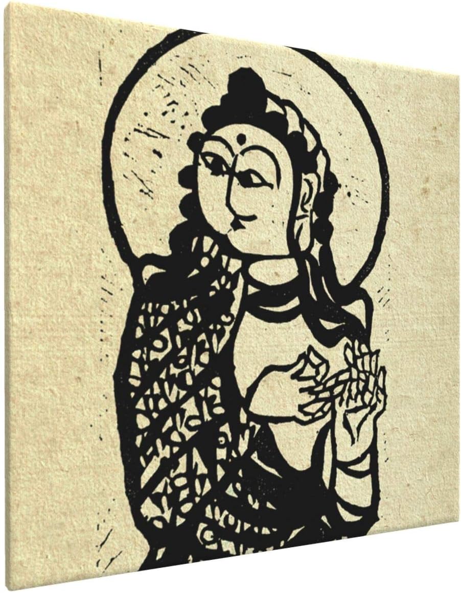 棟方志功「鷹持妃の柵」美術品 布美術印刷 版画複製品 インテリア 芸術