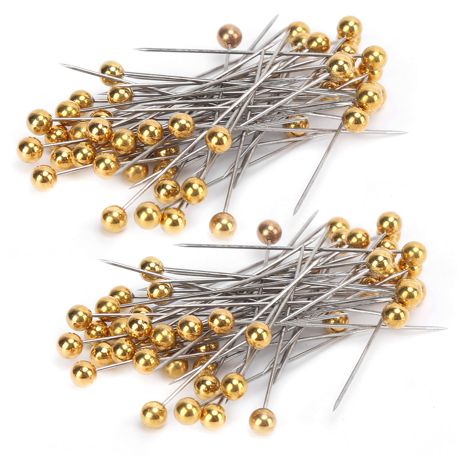 Cyrank100pcs Sewing Pins, Straight Pins Quilting Pins Gold Ball Head for Fabric DIY Sewing Pins Crafts