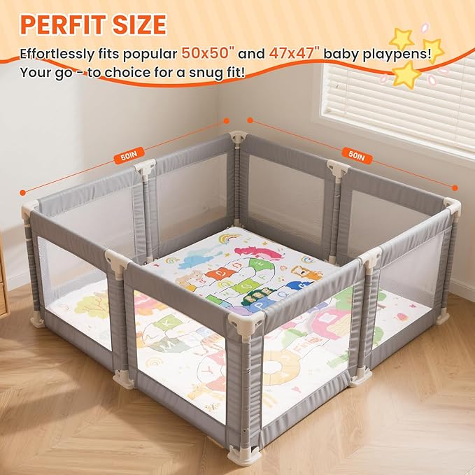 Baby Play Mat 50x50 Pulgadas Suave Plegable Lavable miniatura 3