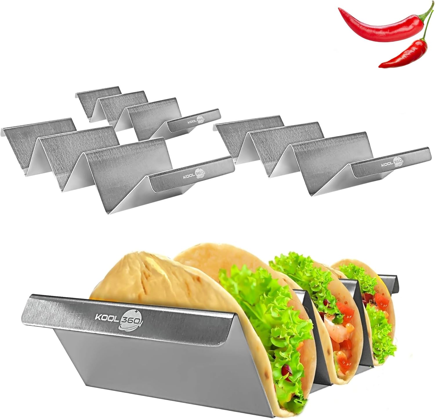 Food Grade Stainless Steel Taco Holders with Handles  Taco Rack Dishwasher Oven Grill Safe