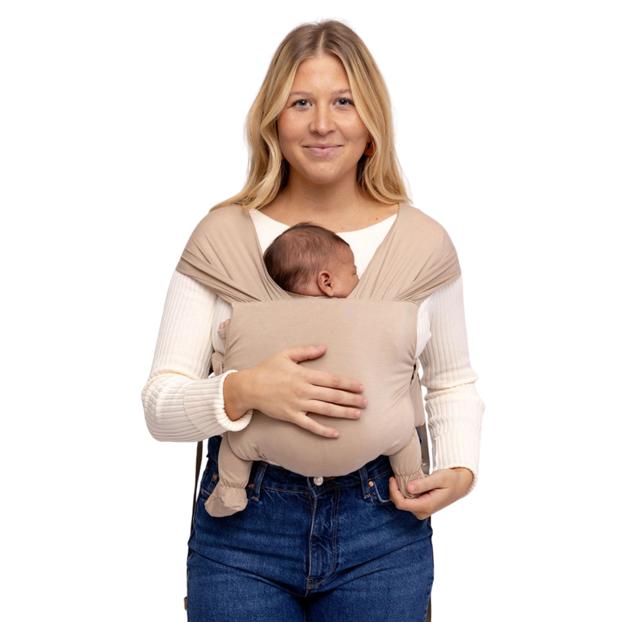 WildBird - Aerial Buckle Wrap - 0-6 Months - Large (L-4XL) Desrt Lark - Newborn Baby Carrier - Front Carry - Soft Fabric, Straps, Head Support, Padded