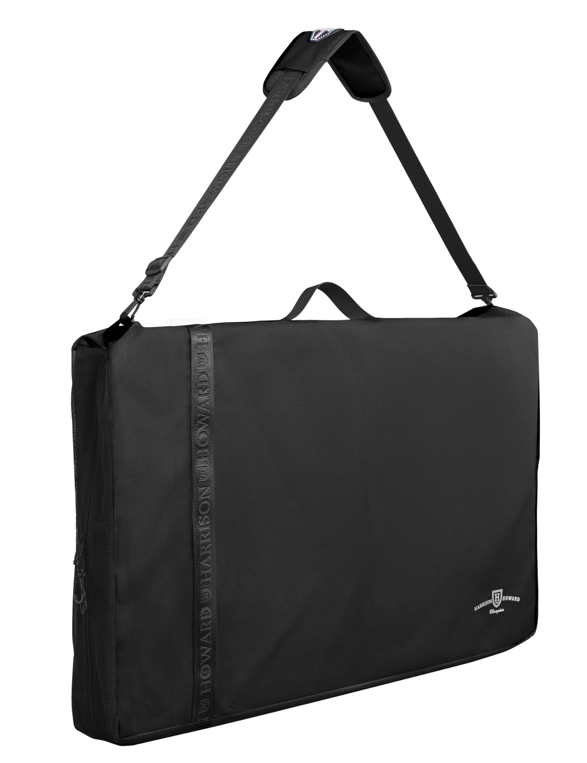 Harrison Howard Western Saddle Pad Carrier Holds Multi-Pads with Vented Sides English or Western Tack Bag in Black
