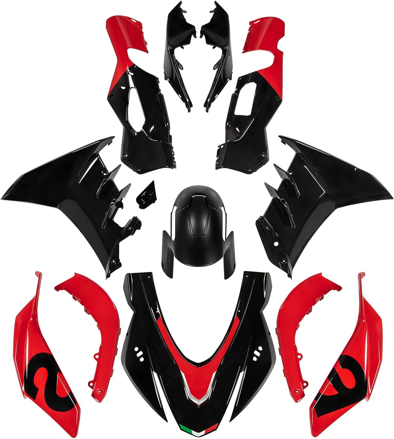Motorcycle Fairing Kits Bodywork Covers Set Bodykit Frame Panel Fit for RSV4 RSV 4 2021 2022 2023 2024, Gloss Black & Red