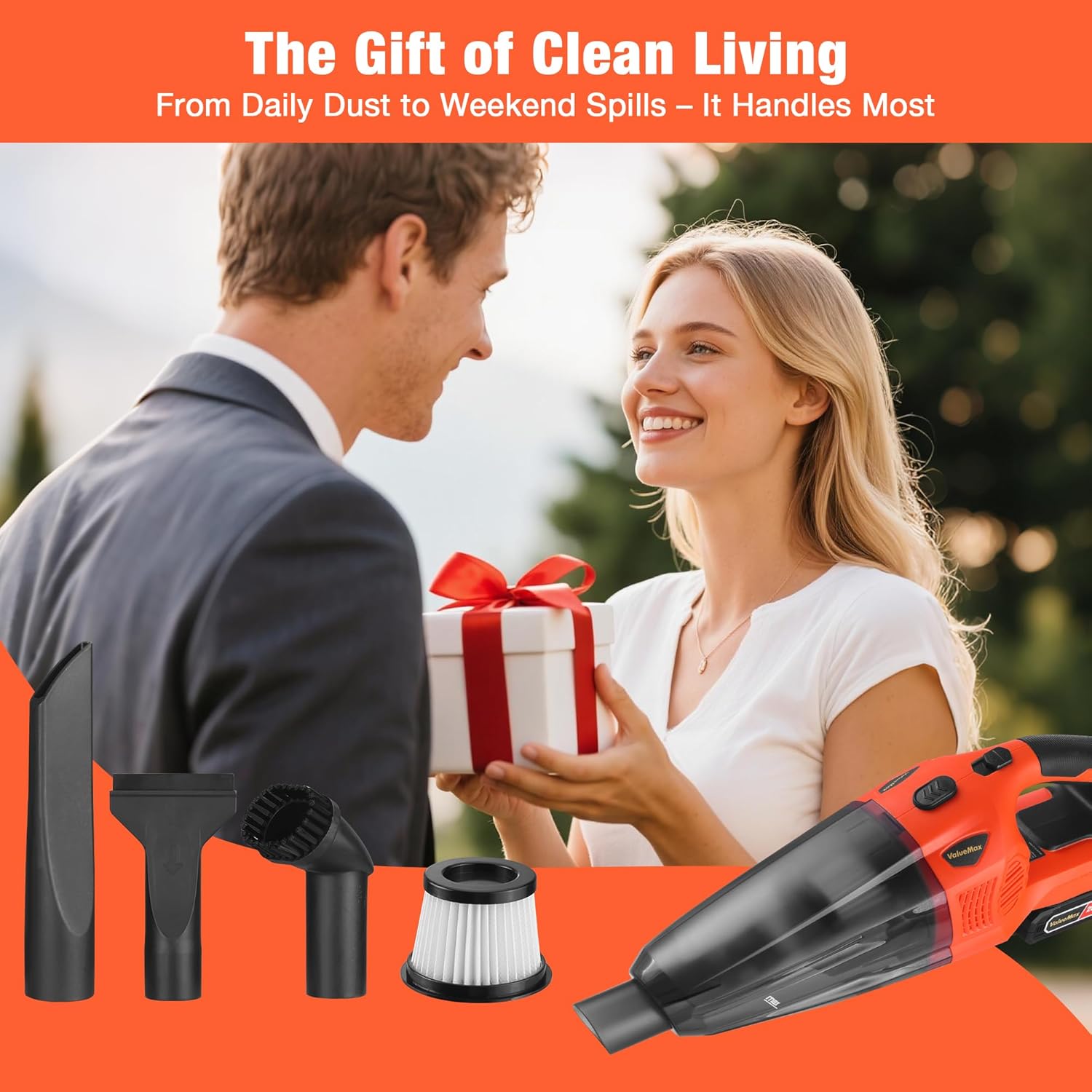 ValueMax Cordless Handheld Vacuum, Portable Vacuum Cleaner Dry/Wet Suction with 20V Rechargeable Battery and Multi-Nozzles for Car, Home and Pet Hair Cleaning(Battery Included) - Image 9