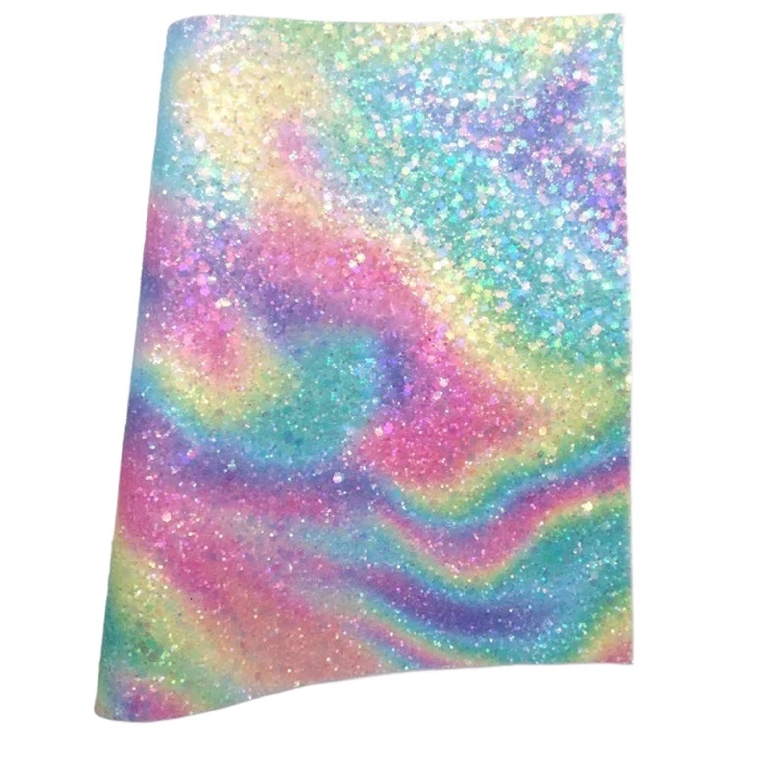 Láminas de cuero con purpurina para pendientes vinilo sintético grueso 30x134cm con fieltro