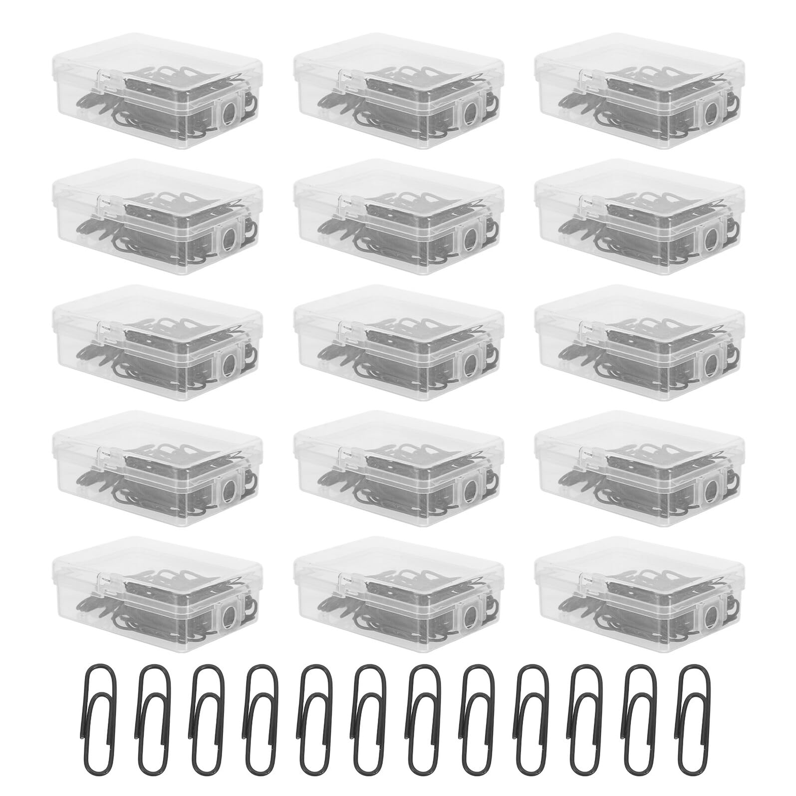 15 Boîtes Pince à Papier en Métal 28mm Organisation Optimale et Bords Lisses pour Bureau, École et Maison