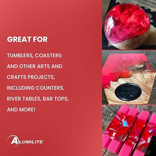 Miniatura 2 de Alumilite Tinte líquido de color rojo (1 onzas) altamente concentrado colorante o pigmentos para fundir resinas, revestimiento epoxi y uretano