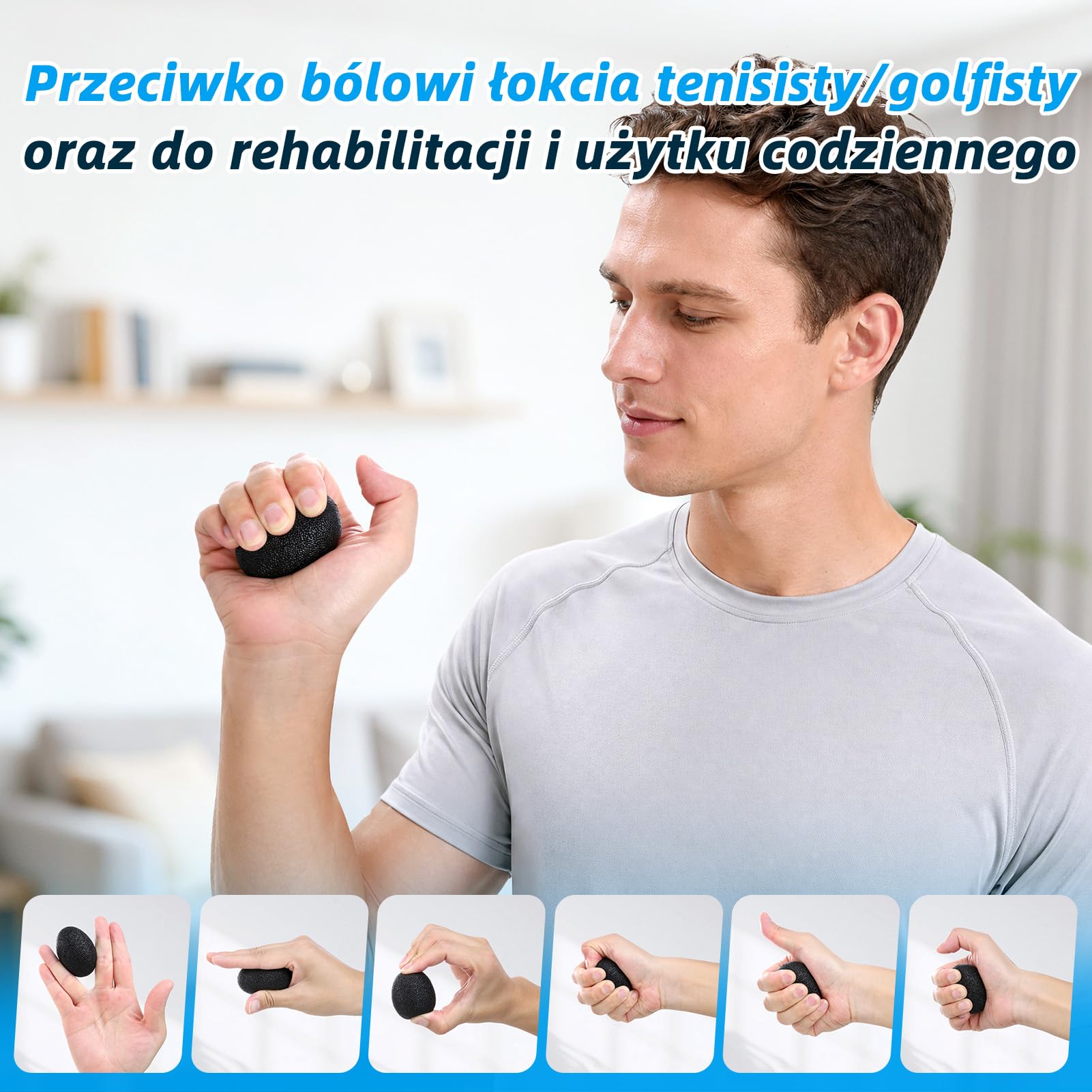 Trenerem Palców, Zestaw Trenera Dłoni i Palców 6 Sztuk, Wzmacniacz Przedramienia, Piłka do Ćwiczeń Dłoni, do Ćwiczeń Celowanych, Budowy Siły, Ulgi i Regeneracji