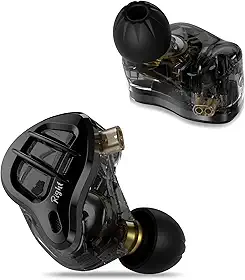 KZ ZAR 1DD+7BA Fones de ouvido com fio, fones de ouvido para cantores, bateristas, músicos, com cabo destacável de 2 pinos, estéreo HiFi com isolamento de ruído com graves aprimorados IEM (com