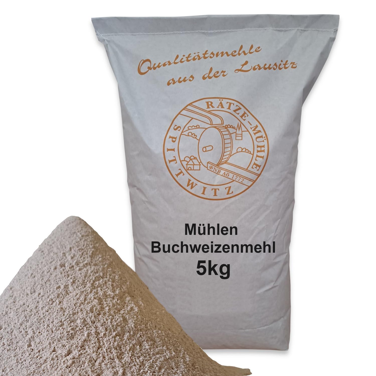 Buchweizenmehl 5kg in bester Qualität, frisch aus der Rätze-Mühle 100% regional, naturbelassen Buchweizen gemahlen