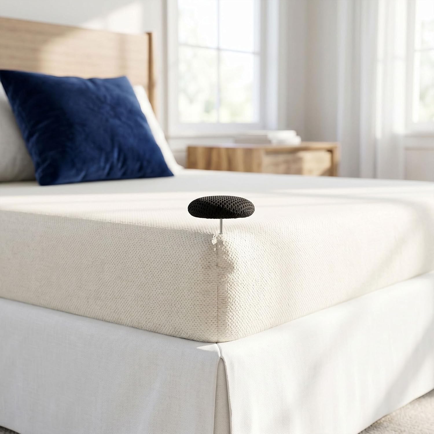 SUPVOX 35pcs Bed Skirt Pins with Fabric Covered Round Buttons, Non-Slip Stainless Steel Bed Sheet Fastener Clips for Duvet and Comforter, Time-Saving Bedskirt Holders for Bedroom