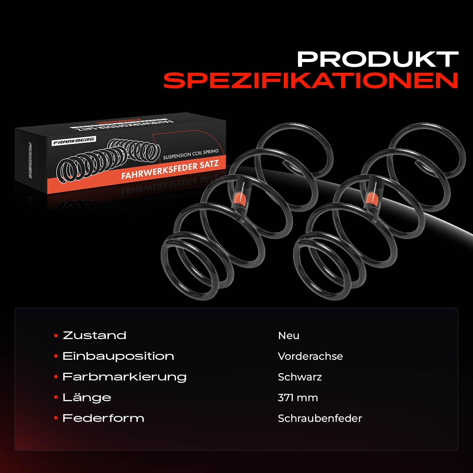 Frankberg Sprężyny; sprężyny podwozia; łożysko sprężynowe; amortyzator; sprężyna; amortyzator; sprężyna; sprężyna spiralna; zestaw sprężyn; sprężyny sprężynowe; sprężyna śrubowa Replace# 481310D280