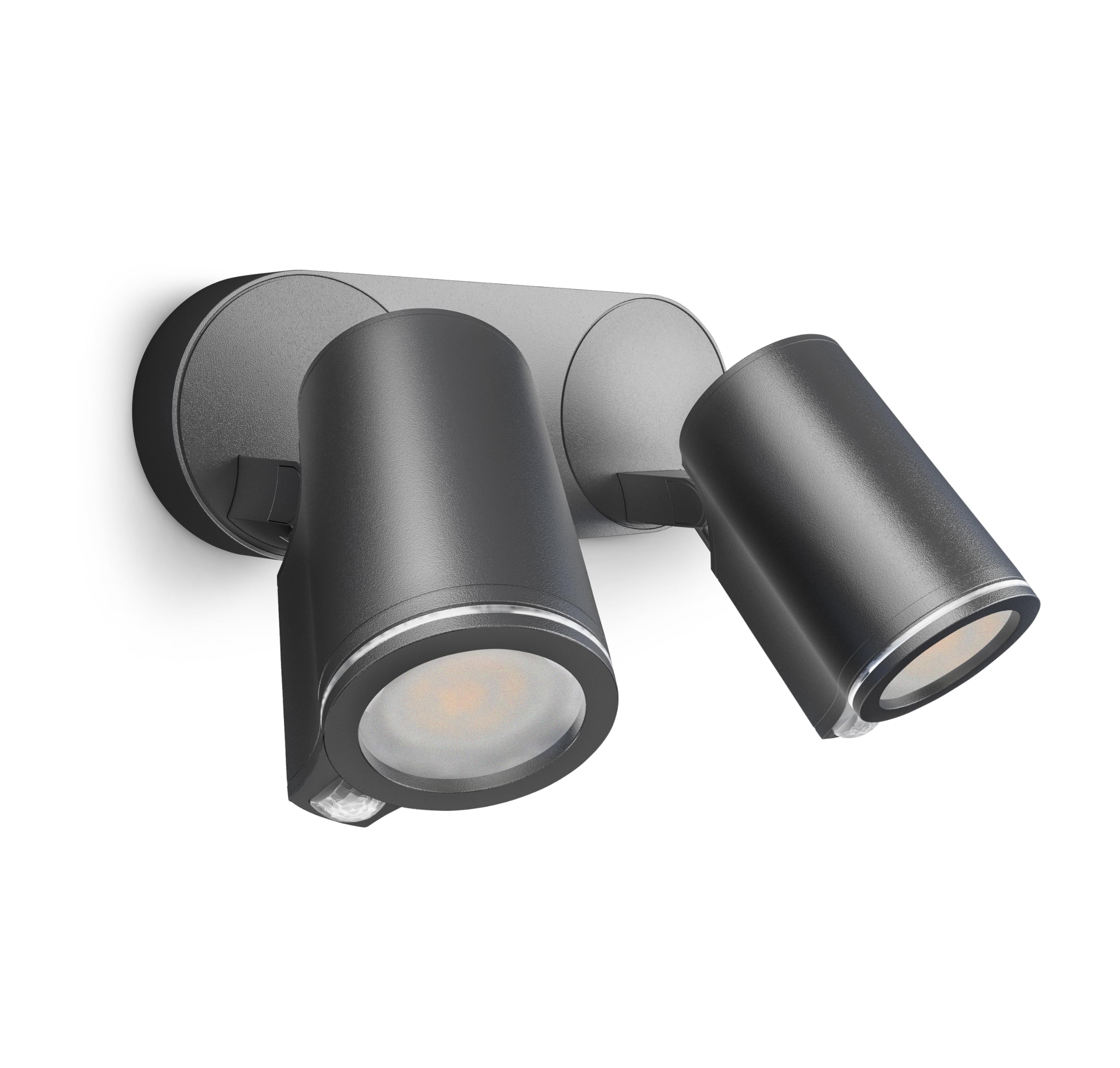 Steinel LED Strahler Spot DUO SC Connect, smarte Außenwandleuchte, Bewegungsmelder, bedienbar per App, Zeitschaltuhr, 14.6 W, 3000K warmweiß, Anthrazit