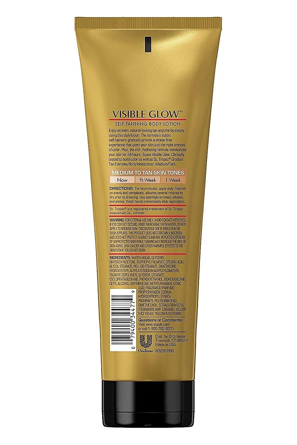 Suave Visible Glow Self Tanning Lotion, Pack of 3