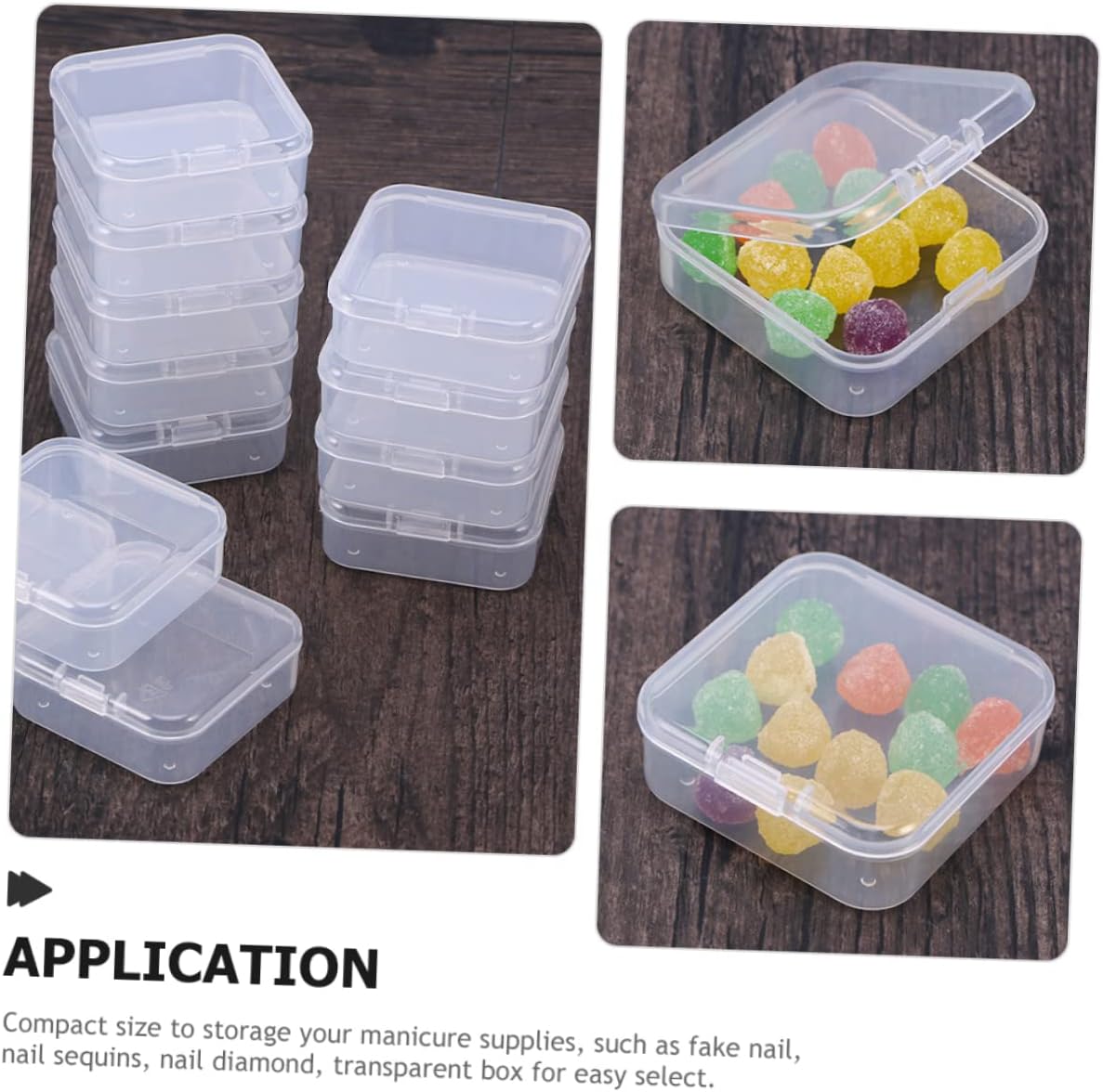 AKOOSY 50pcs Flip-top Storage Box Jewelry and Bead Organizer Accessory Holder for Travel Craft Supplies and Small Item Storage