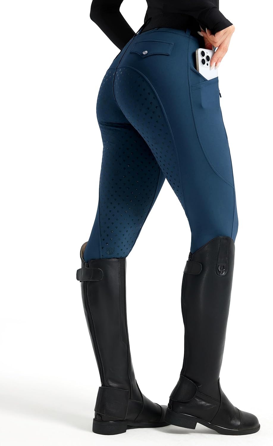 FitsT4 Sports Women's Horse Riding Pants Full Seat Equestrian Breeches High Waist Horseback Riding Tights with Pockets