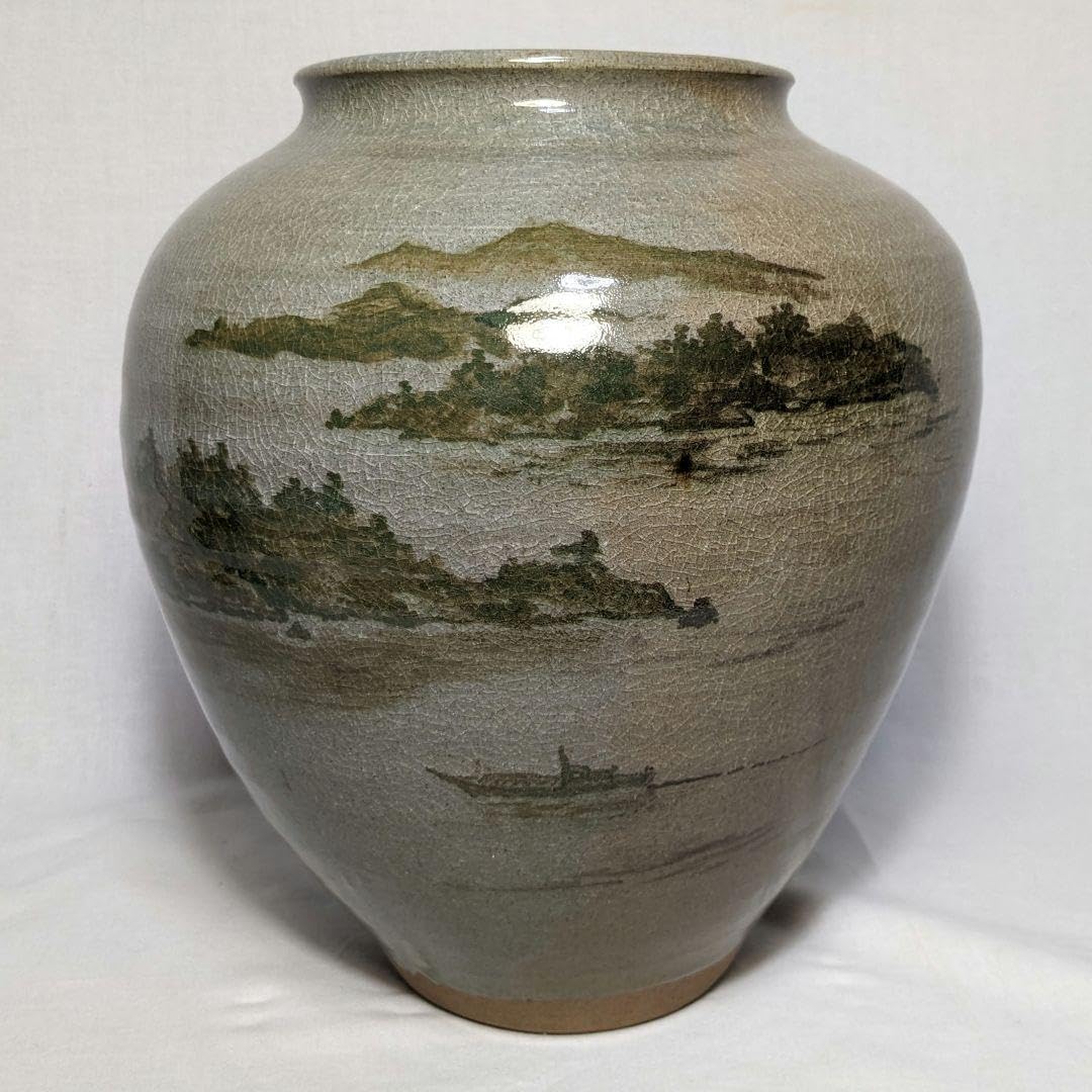 森香泉 虫明焼 壺 共箱 壷 絵付け 花器 フラワーベース 花瓶 華道具 茶道具 Amazon.co.jp: 森香泉 虫明焼 壺 共箱 壷 絵付け 花器 フラワー