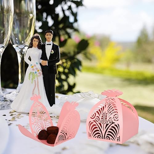 Miniatura 6 de KPOSIYA Paquete de 70 cajas de recuerdo cortadas con láser, 2.8 x 2.5 x 3.2 pulgadas, cajas de regalo pequeñas para bodas, fiestas de cumpleaños,