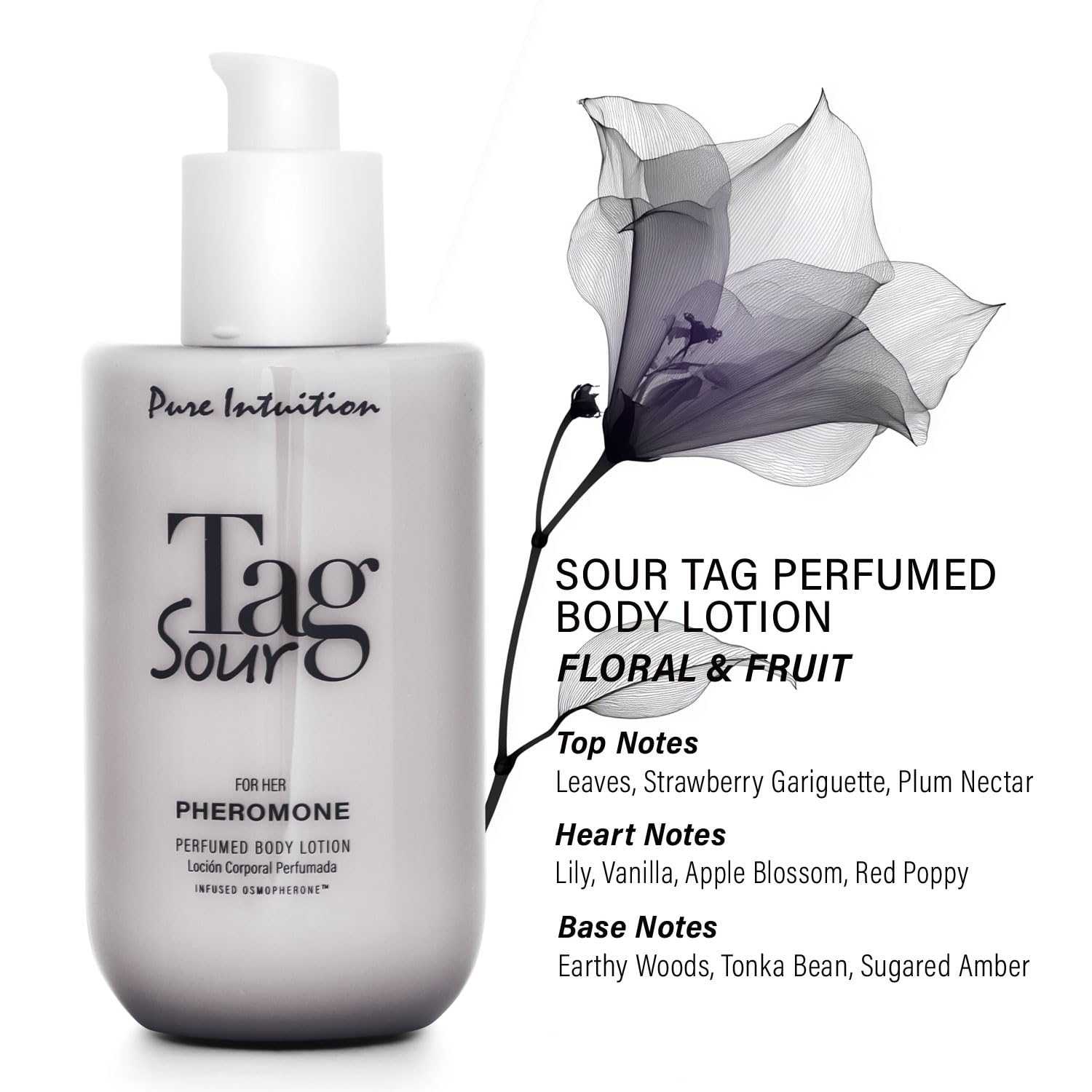Sour Tag Pheromone Perfumed Body Lotion For Her, Floral & Fruity Fragrance, Infused Osmopherone, 175ml/5.9oz - Image 3