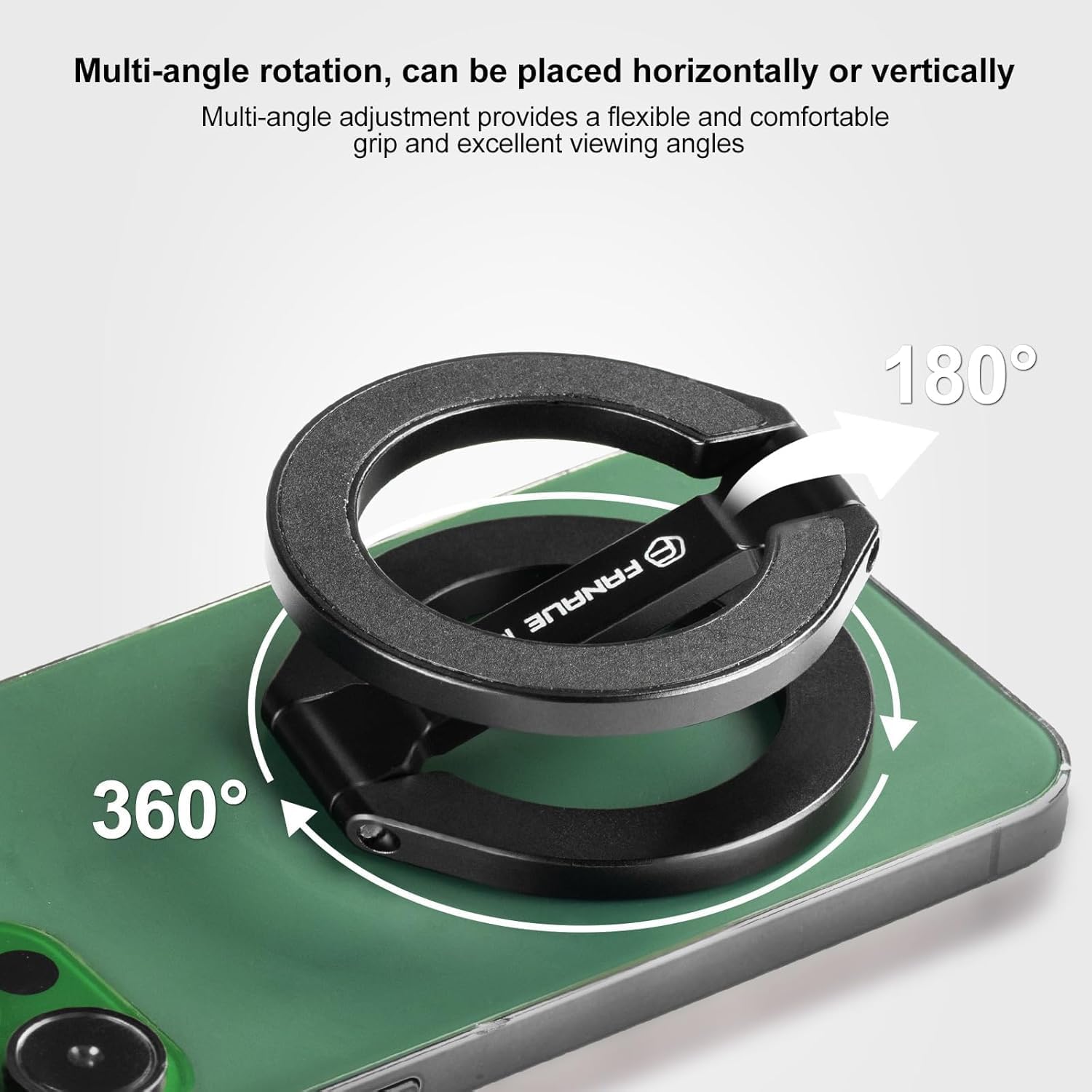 Magnetic Ring Phone Holder for iPhone 16,Double Ring Adjustable Cell Phone Stand,Magnetic Phone Holder 360° Rotation Portable Mount for iPhone 15 14 13 12 Pro Max,Mag/Safe Case,Gym,Golf Cart - Image 3