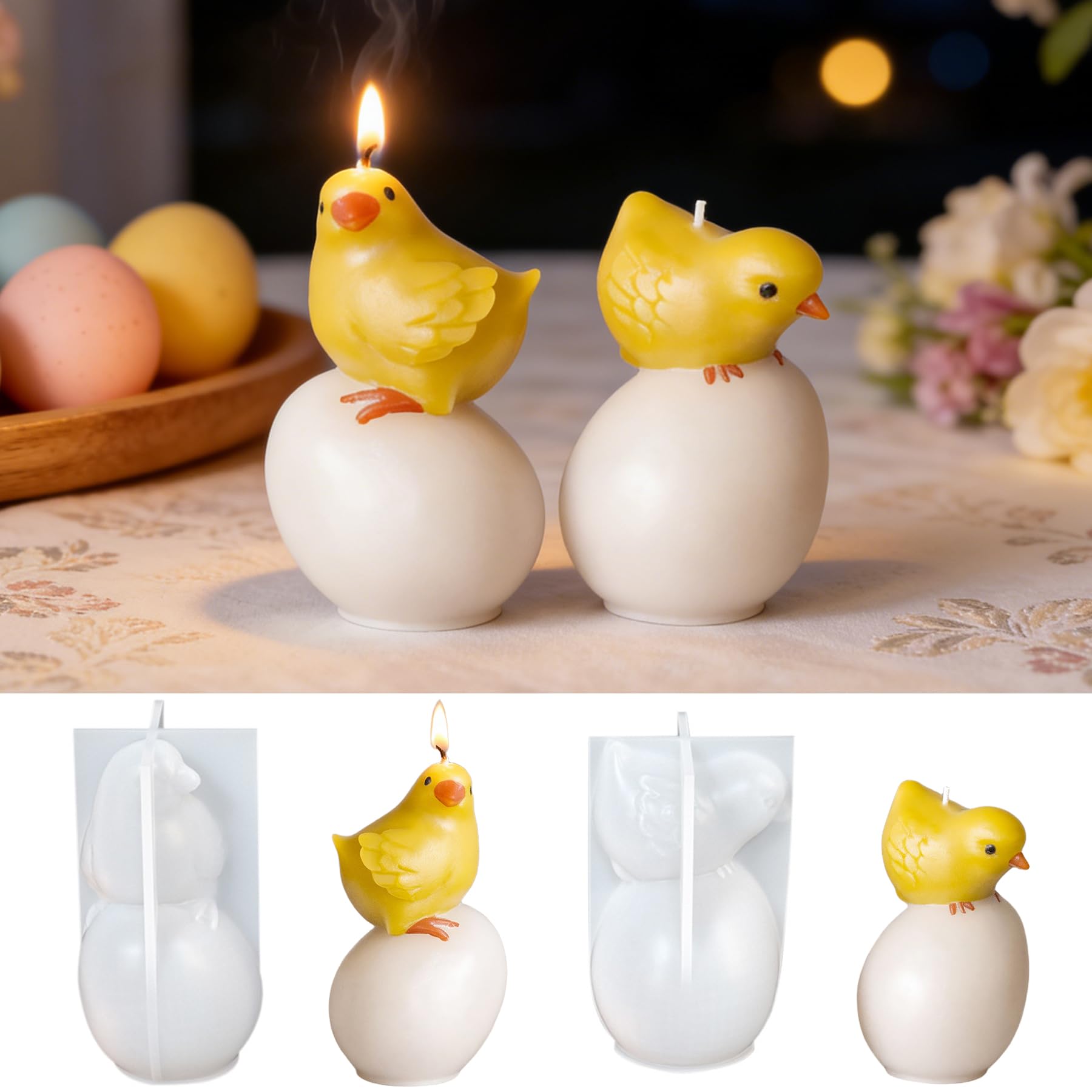 2 Stück 3D Eierform Ostereierform,Silikonform Ostern Ei Backform,Silikonform Ostern Osterei,Osterei Silikonformen,GießformenOstern,Kerzenform Osterdeko,SilikonformOsterei Giessformen Silikon