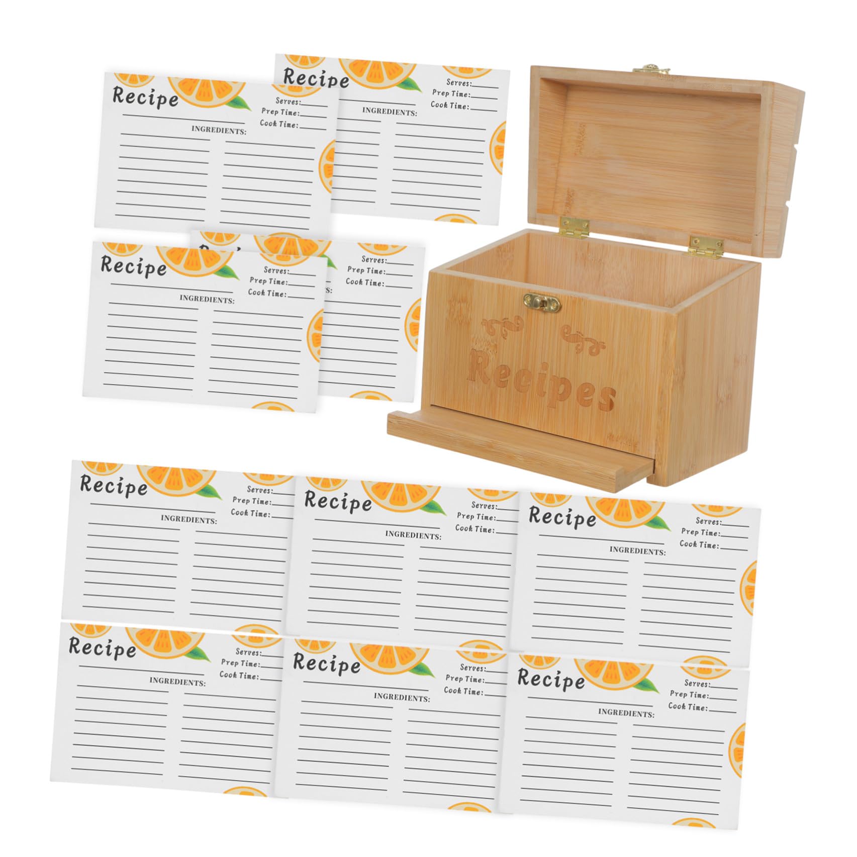 GALPADA Supporto per Ricette in Legno Accessorio da Cucina e Supporto per Cellulare con Scomparti per Schede Funzionale e Resistente
