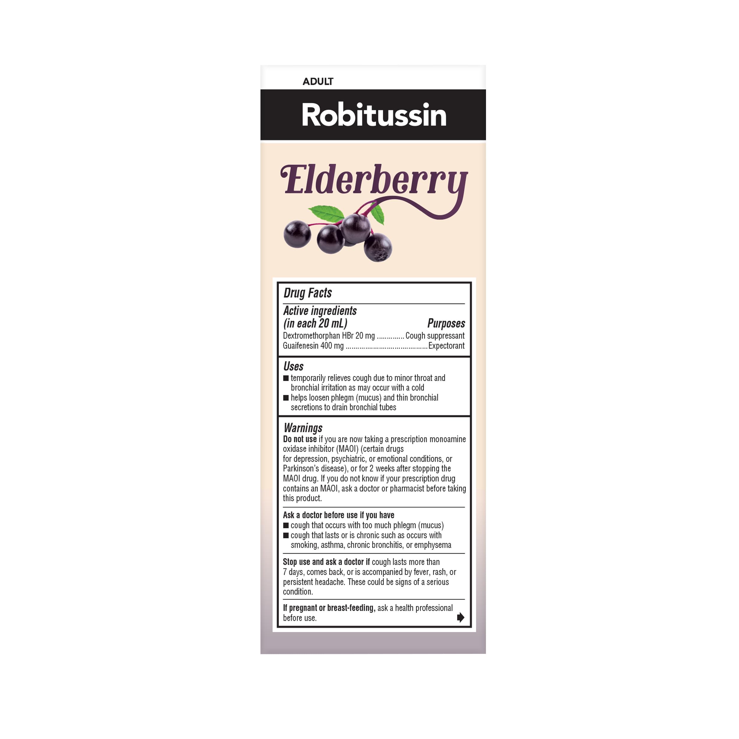 Robitussin DM Maximum Strength Cough Medicine, Elderberry, 8 fl oz, 2 Pack — Amazon image 10