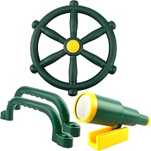 4 Pieces Playground Accessories for Kids Outdoor Playset Plastic Swing Set Handle Telescope Safety Handle Toy for Garden Backyard Playhouse Tree House Green Set 1