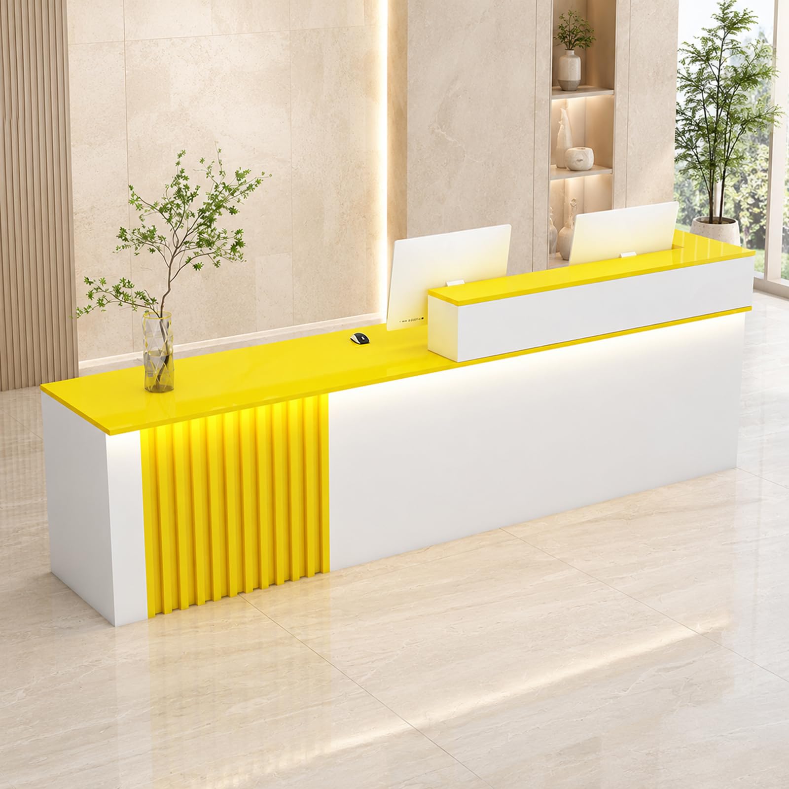 Empfangstheke L-Form Kassentheke Für Büros Salon Geschäft G - Left, 380cm