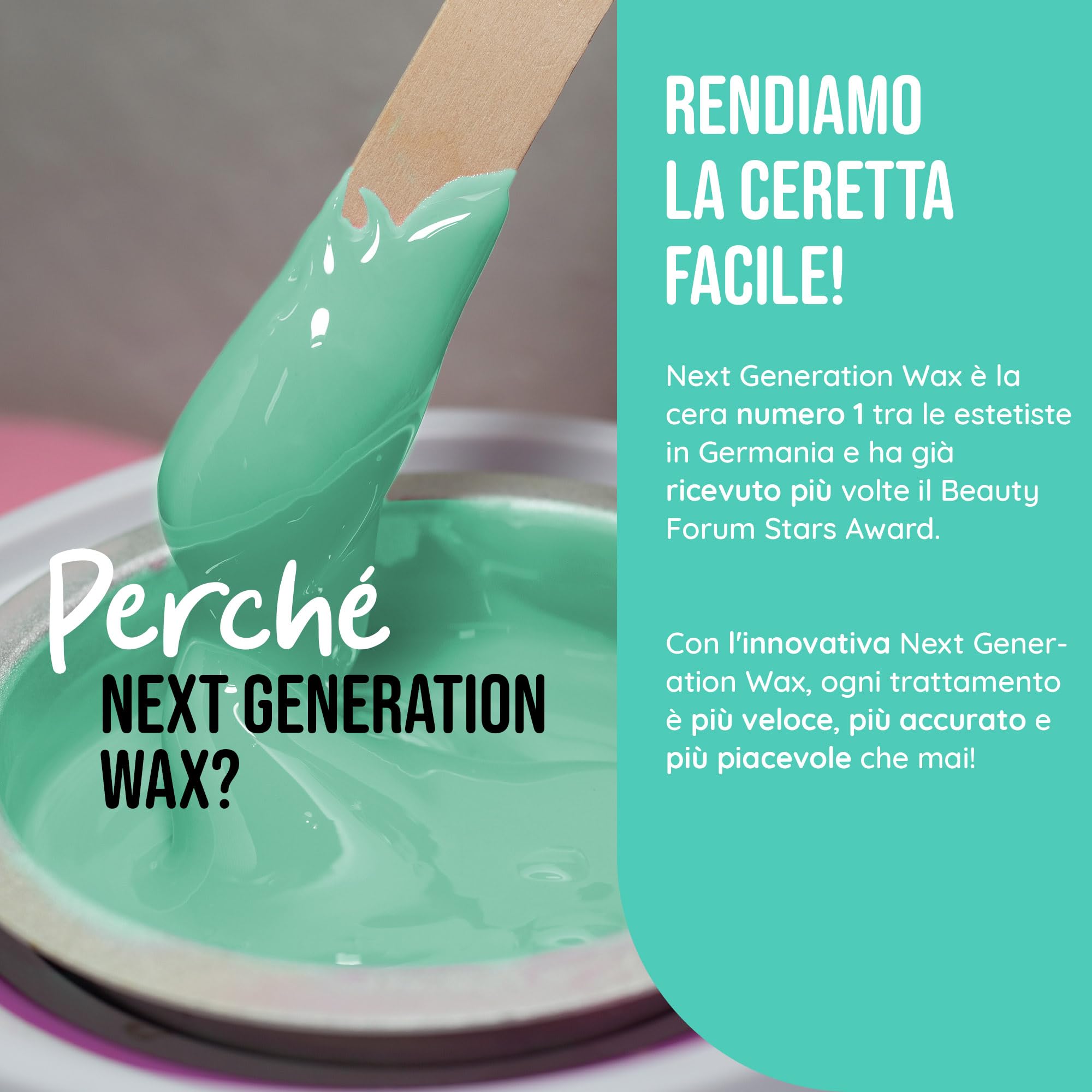 ALOE VERA Next Generation Wax - Cera Depilatoria 800 g - Cera a bassa temperatura - Cera depilatoria senza strisce - Perle di Cera Dura Professionali
