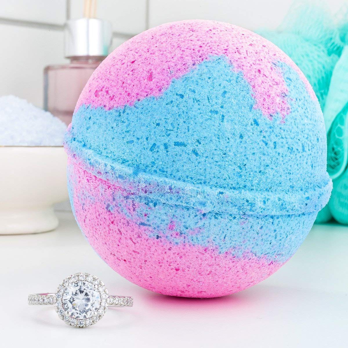 Bauble Bomb's Spiced Apple Jewelry Surprise Deluxe X Large 9 oz Bath Bomb Fizzies Made in USA, Cruelty Free! Ring Size 07