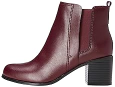 find. Women&rsquo;s Boots in Chelsea Style with Block Heel, Rot (BURGENDY), 4 UK