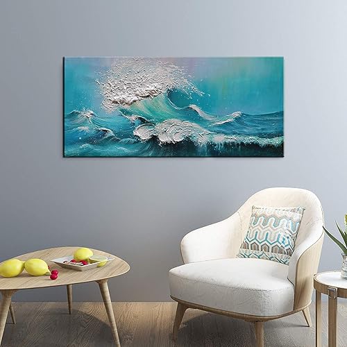 Miniatura 5 de YaSheng Art - Pintura al óleo 100% pintada a mano, arte contemporáneo, pintura al óleo sobre lienzo con textura de paleta de cuchillos, árboles,