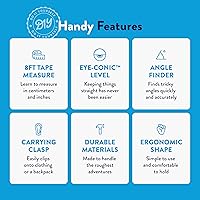 Vista 4 de Handy Famm 8ft Blue Bird Tape Measure for Kids – STEM Educational Tool with Level, Protractor, Retractable Design - DIY Construction Toy, Child-Safe