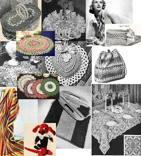 Vintage 1940's Crochet Patterns - Doilies, Shrugs, Afghans, Purses, Over 30 Vintage Crochet Patterns